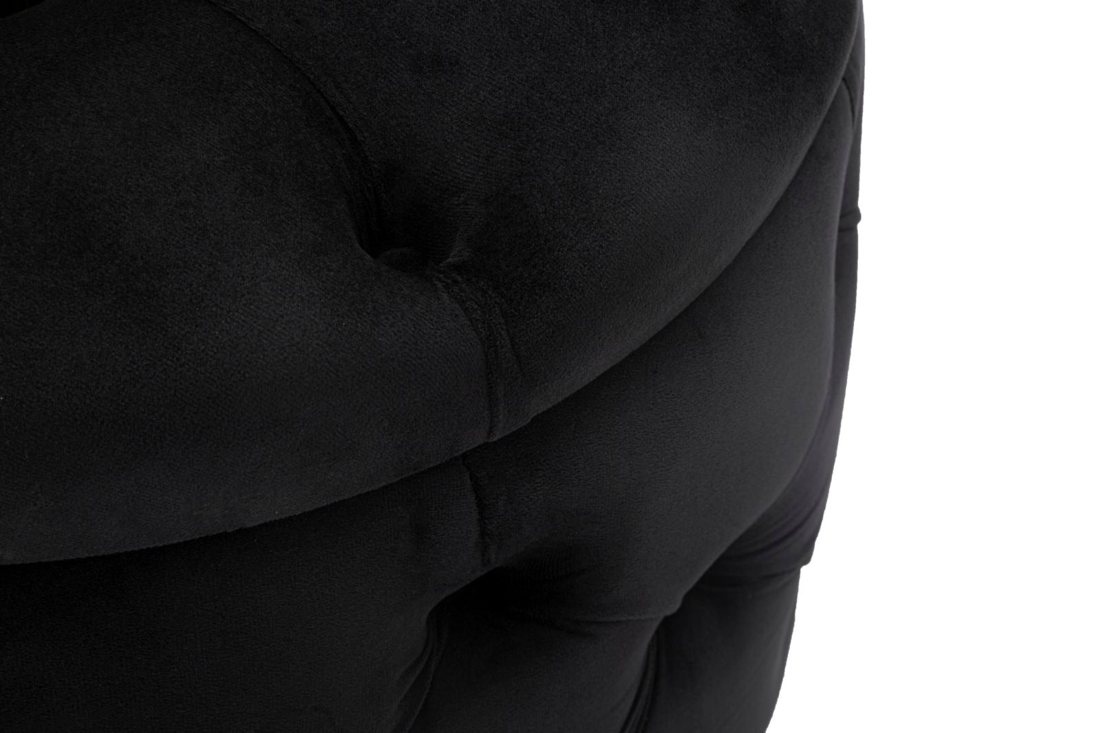 Ronde Poef Rich Nero Opbergruimte Velvet Zwart Ø 55×42 cm