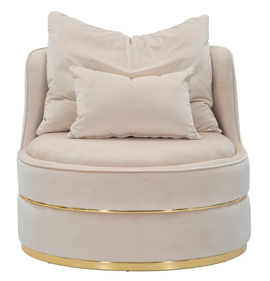 Fauteuil Paris Space Crème Goud Stof Ø 84×72 cm