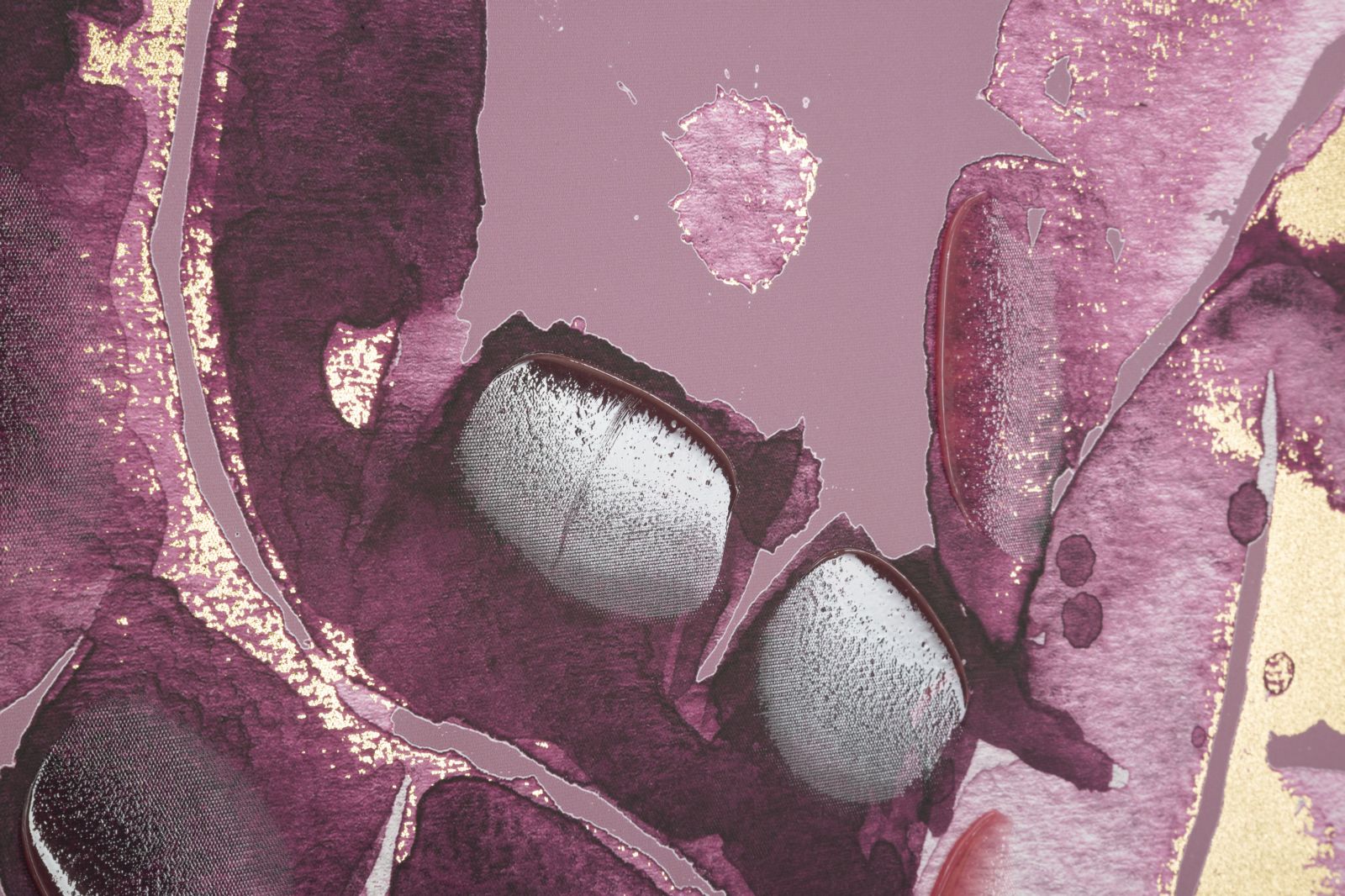 Roze Gouden Bloemglans Schilderij 80×120 cm