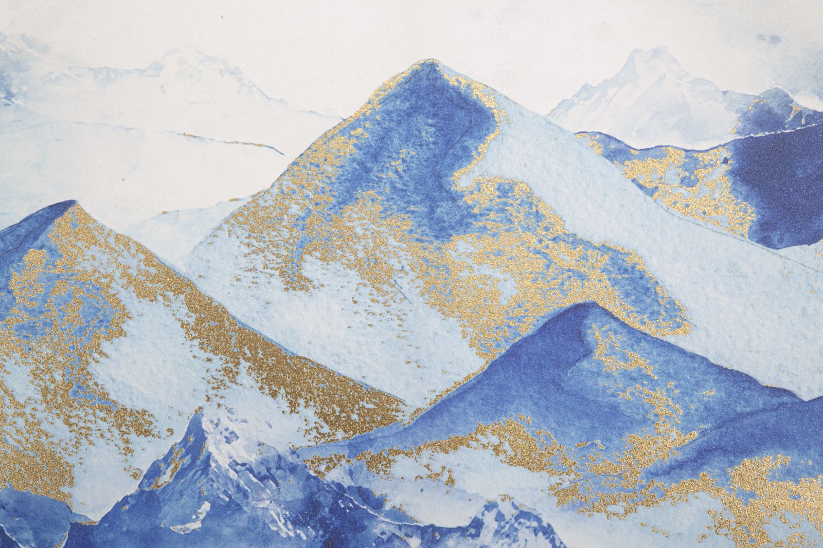 Magic Peaks Schilderij Blauw Goud 80×120 cm