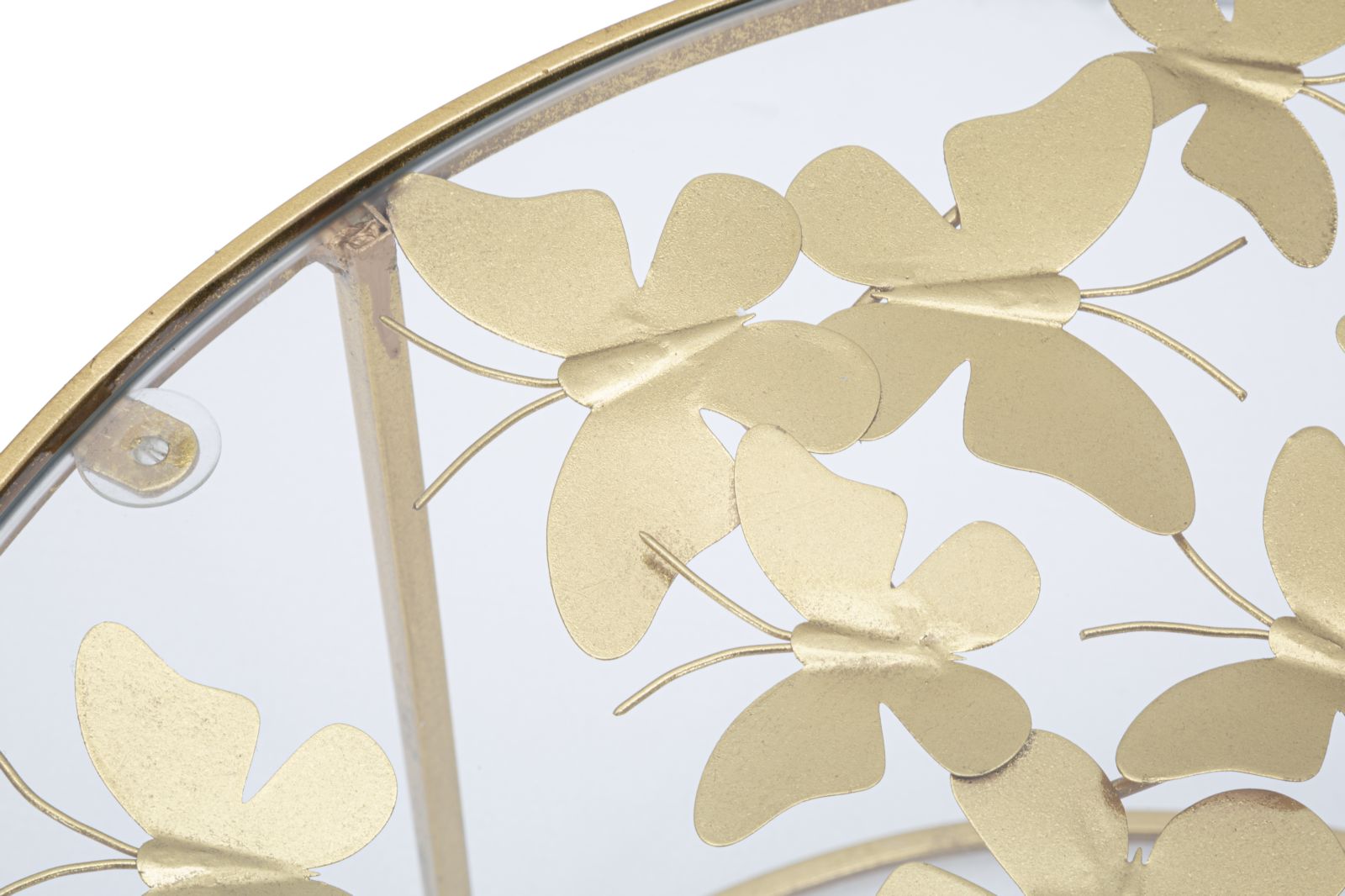 Salontafel Butterflies Goud Metaal Glas Ø60×40,5 cm