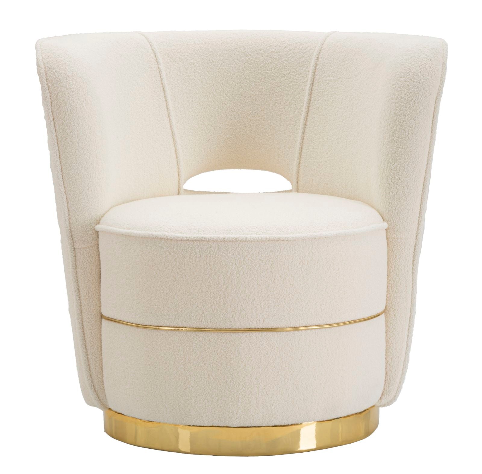Fauteuil “Nordic Luxe” Crème Bouclé Goud