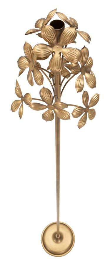 Kaarsenhouder Flowy Hoog Goud Metaal 17×118 cm