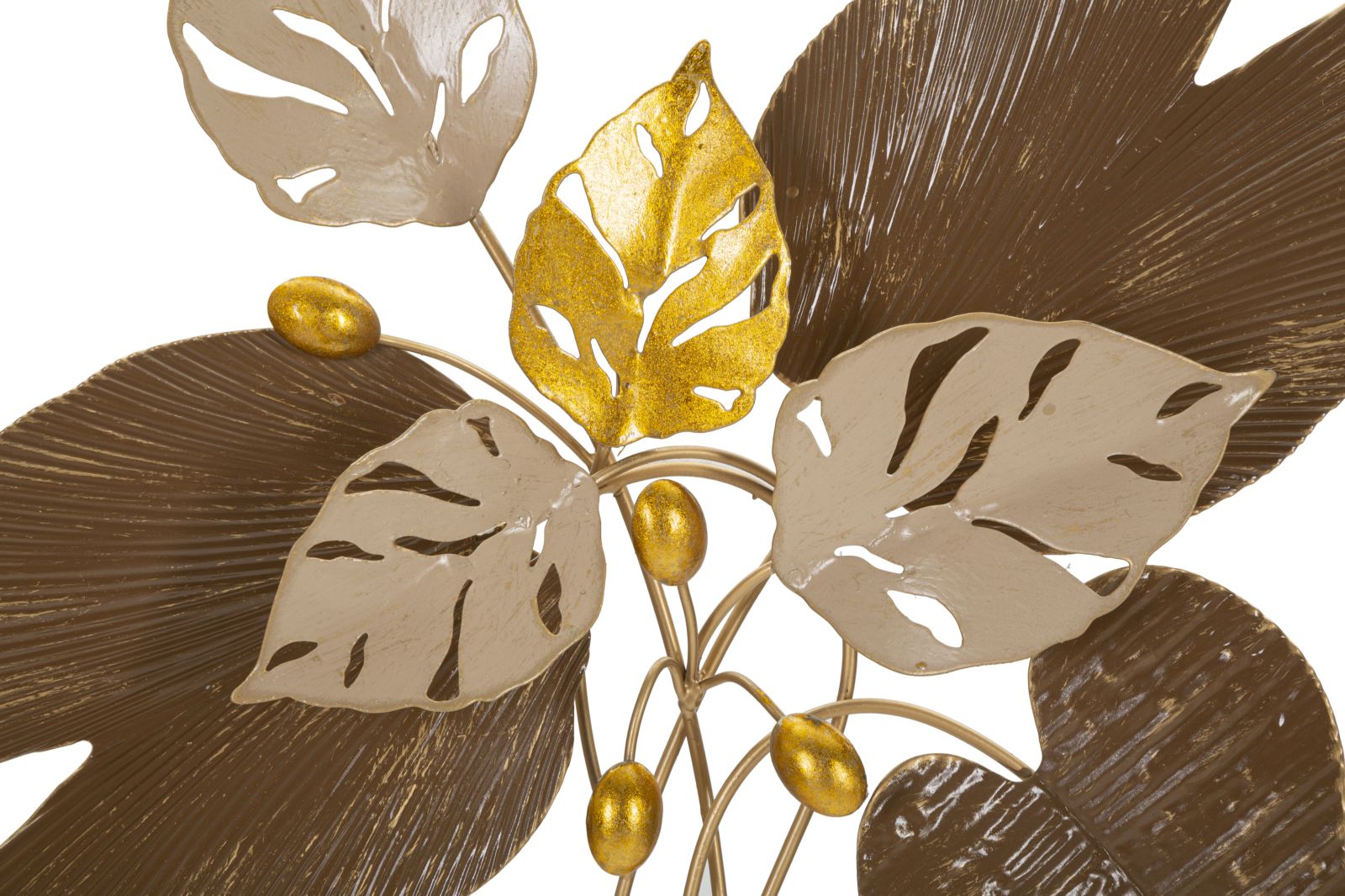 Golden Leaves Wanddecoratie Metaal Goud 50×50 cm