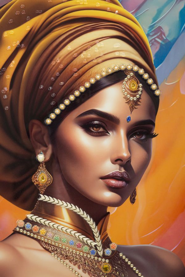 Samira’s Serenity Schilderij Goud Rechts