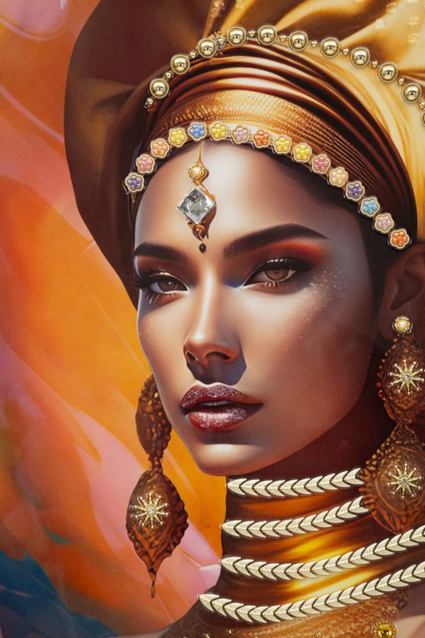 Samira’s Serenity Afrikaans Schilderij Goud