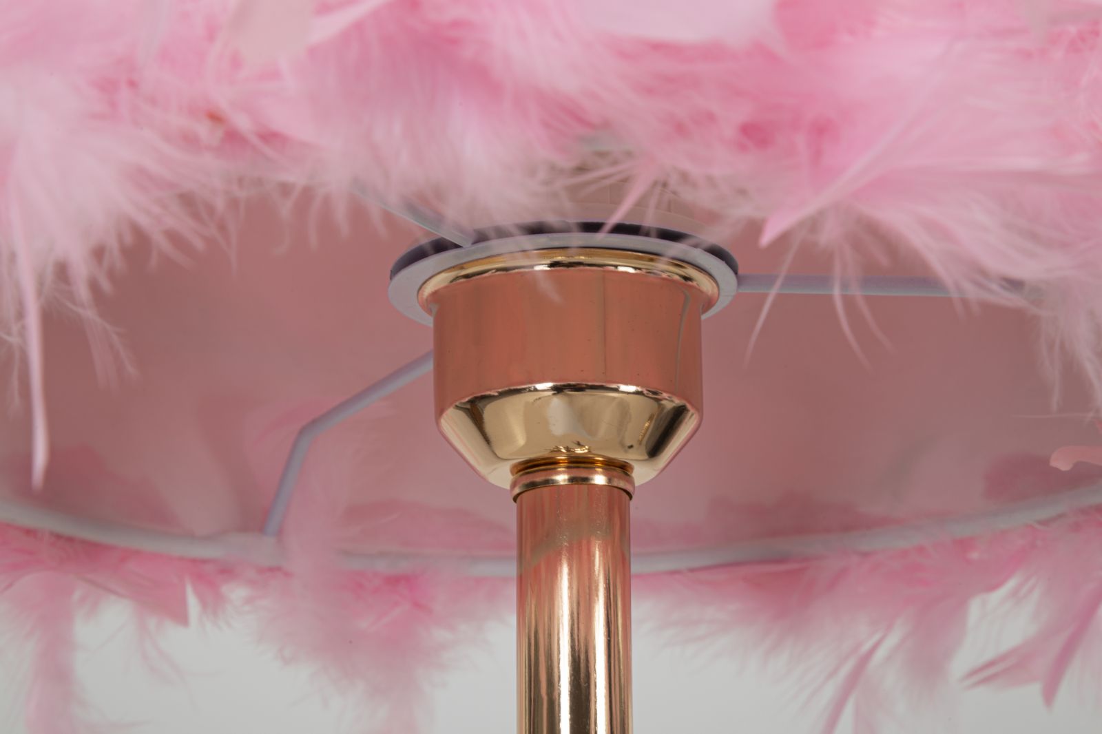 Tafellamp Tarty Goud Metaal Roze Veren Ø 25×54 cm